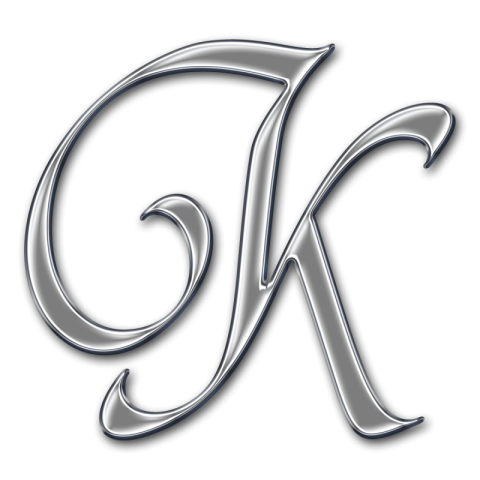 Silver K Letter PNG Transparent Background