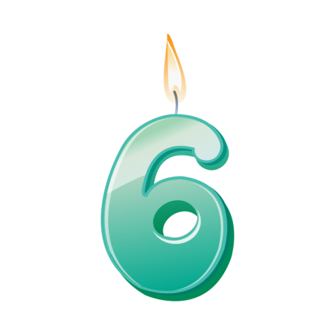 6 No  Candles PNG Sticker Free Transparent
