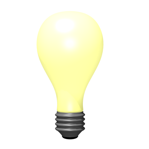 Simple flat Light On Bulb PNG Art