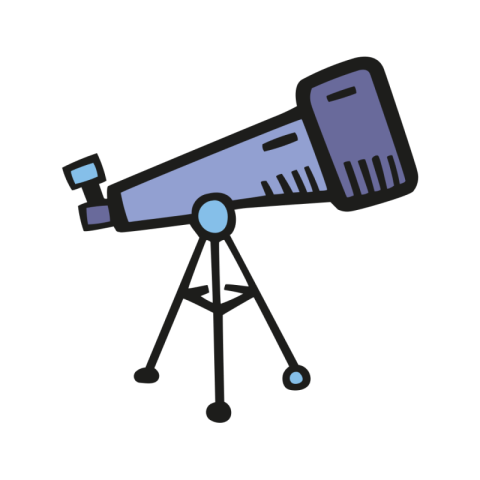 Cartoon Telescope PNG Art Image