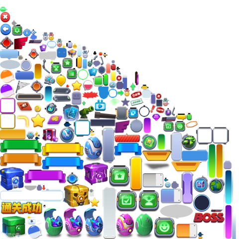 Game ui Atlas 3D Buttons for game free ui png image