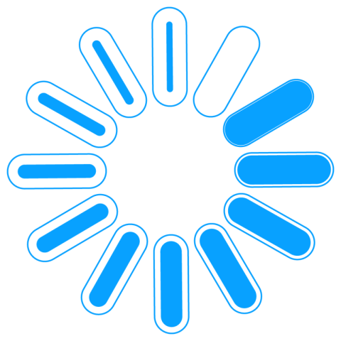 Simple blue loading icon with border line vactor graphic design