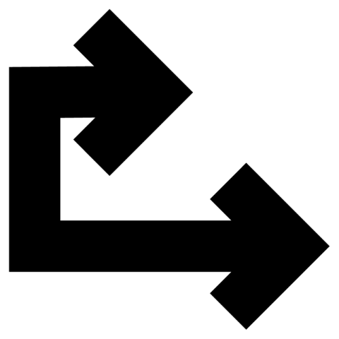 One arrow two sign icon vector