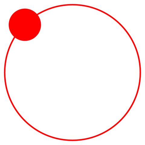 Red circle line with boll icon vector graphic design