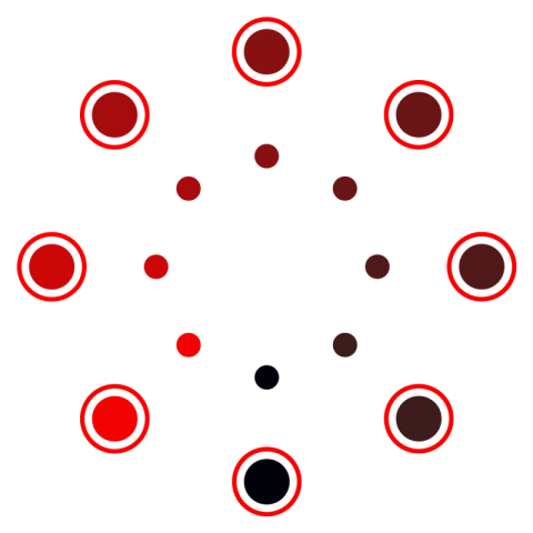 Red black balls loading circle icon