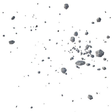 Floating grey stones, transparent flying stones png free download