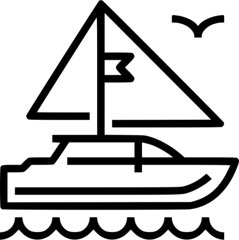 Curve Line on Yacht PNG Outline Free Download
