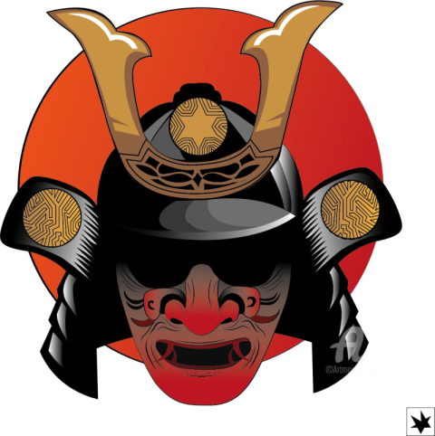 Vector Samurai PNG Sticker Free Download
