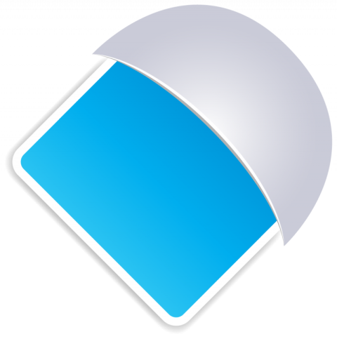 Blue pocket tag vector graphic design