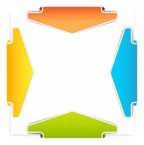 Colourful arrow banner vector graphic design