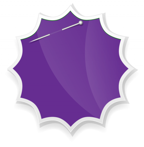 Purple paper label tab vector graphic design