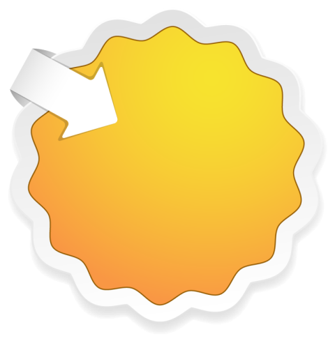 Yellow flower paper tag vector graphic design