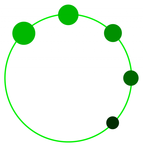 Greeen circle with bolls icon vector graphic design