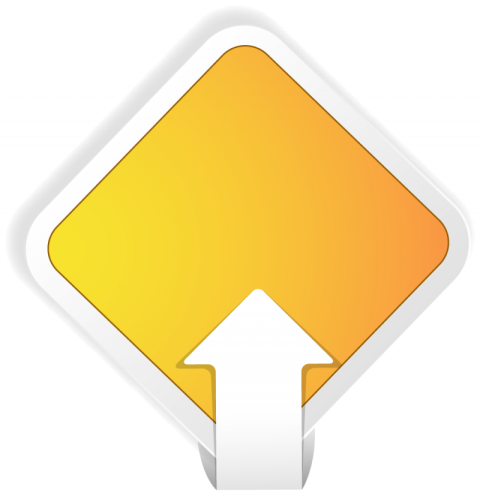 Yellow arrow sign banner paper tag vector graphic design