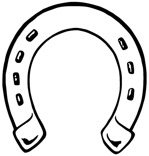 Black & White Horseshoe PNG Art Free Download