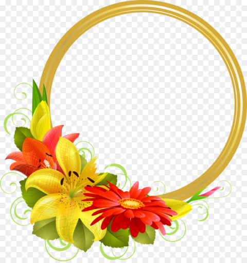 Free Transparent Flower Photo Frame PNG Vector Image
