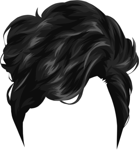 Black Wig PNG on Clipart Free Transparent Background