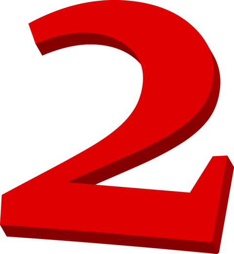 Svg Red 2 Number PNG Image