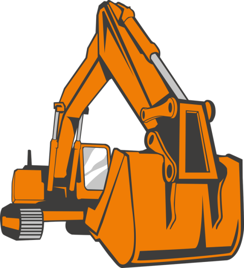 Excavator Cartoon Clip Art PNG Sticker