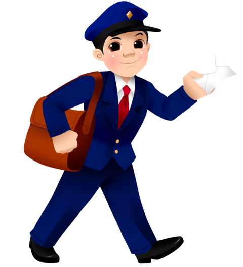 PSD Illustration Postman PNG Cartoon