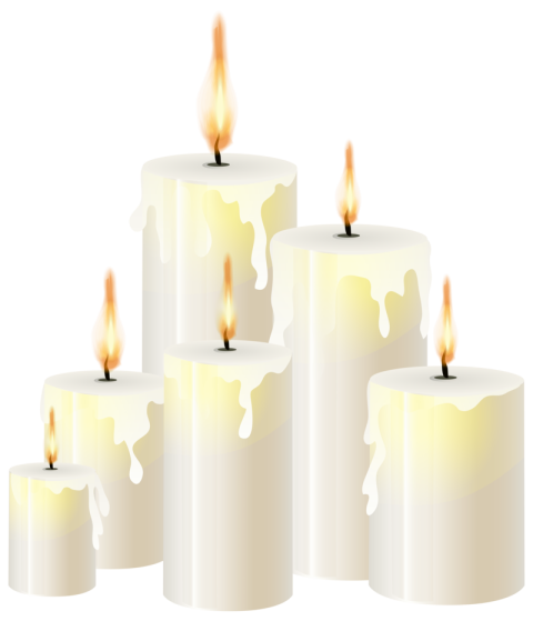 White Candles Group PNG Free Picture