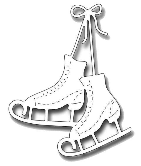 White Art Cartoon Hanging Ice Skates PNG Sticker image