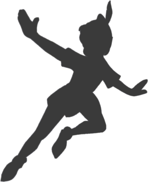Black Peter Pan PNG Silhouete Icon Free Download