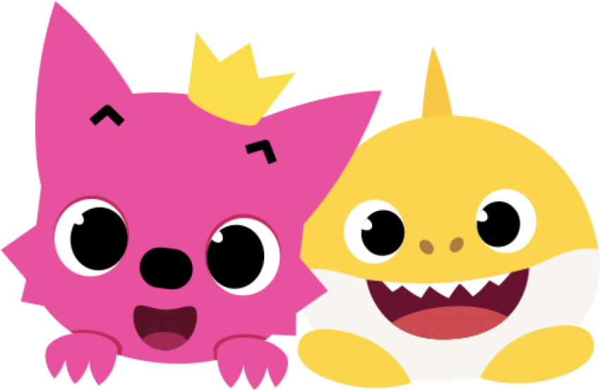 Cute Baby Shark with cat PNG Image