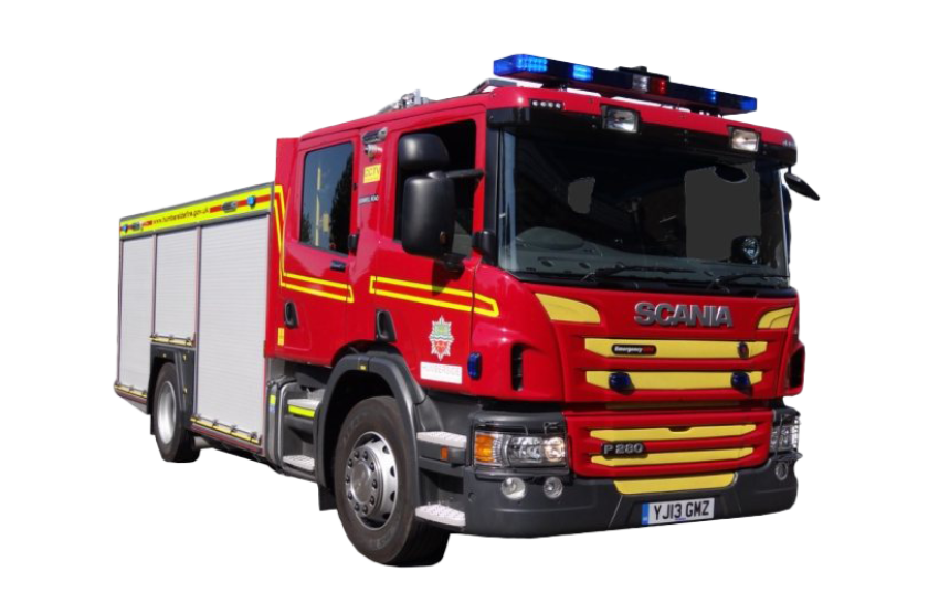 Top View Of Fire Truck PNG Image