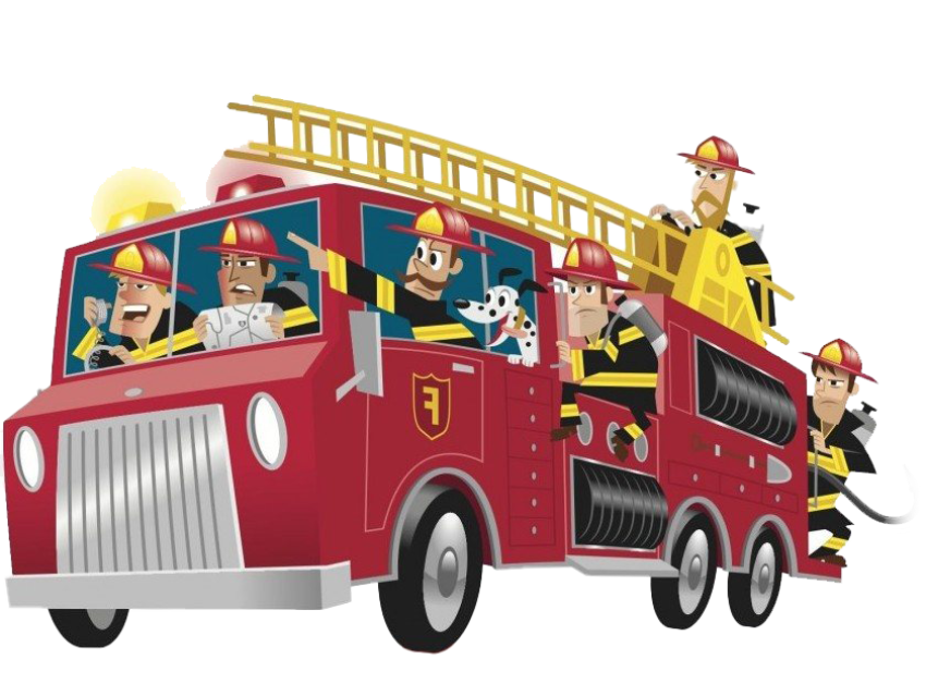HD PNG Cartoon Fire Bus PNG Image Free Download