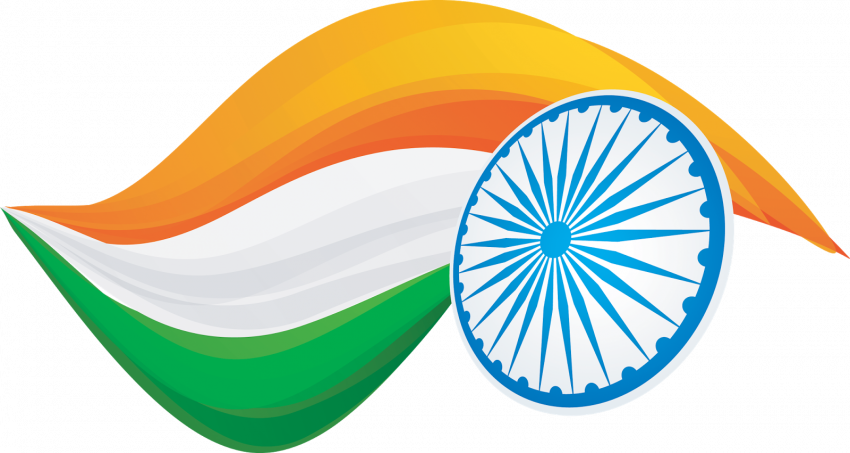 Animated India Flag PNG card Design Image