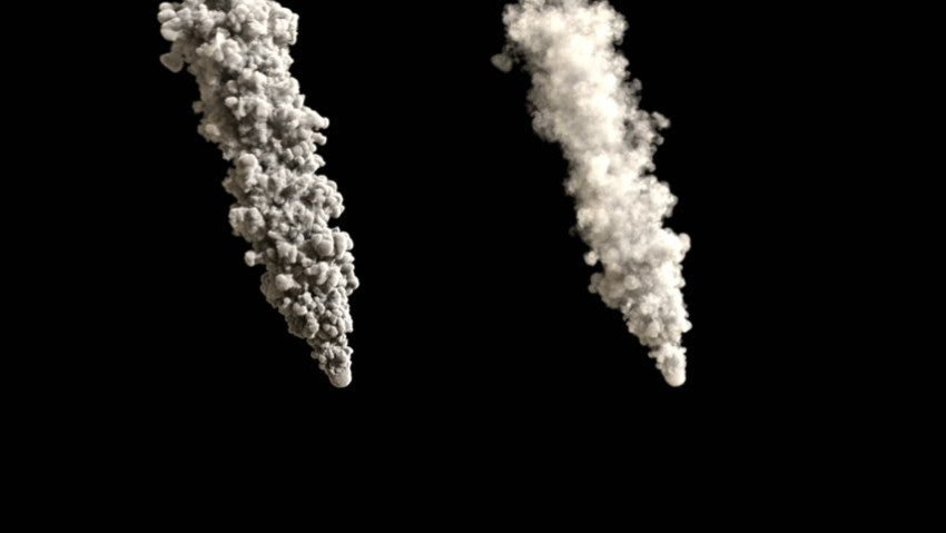 Transparent 2 Rocket smoke effect white and grey on black background png free download