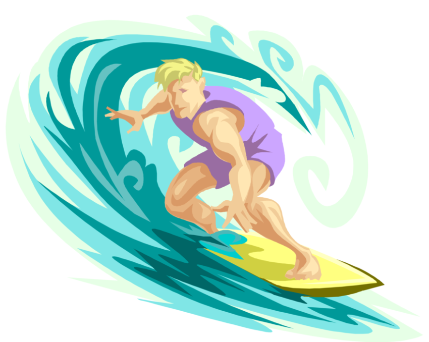 High wave Surfing PNG Sticker Free Download