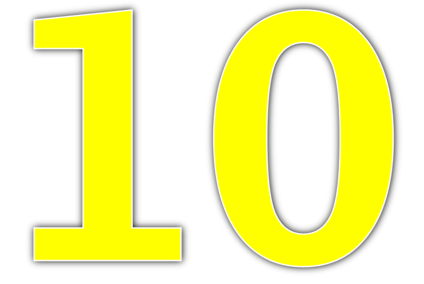 Yellow 10 Number PNG Image Free Download