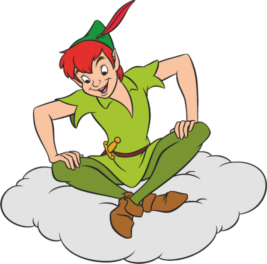 Peter Pan in Cloud PNG VectorArt free Download