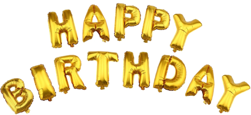 Goldern Birthday PNG Transparent Image Free Download