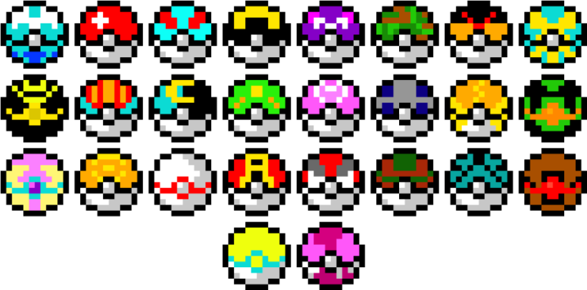 Mulicolor full Pokeball PNG Picture Download Free