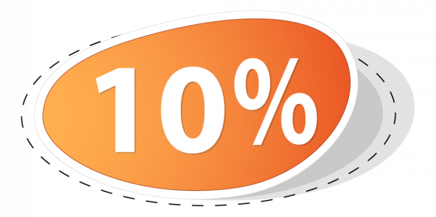 10% egg shade coupon vector