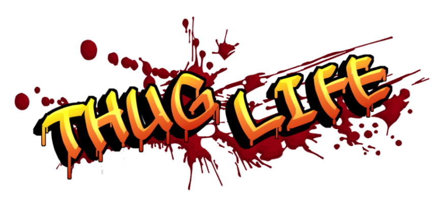 Sillhouette On Thug Life PNG Text Logo Download