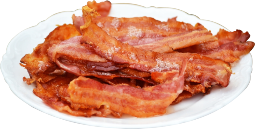 Bacon PNG On Plate for Istock Photo