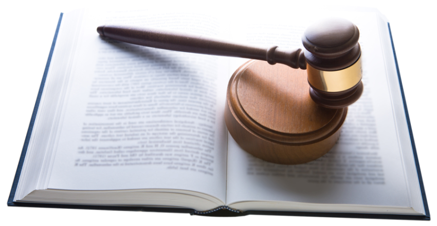 Silhouette Gavel On Book PNG Image