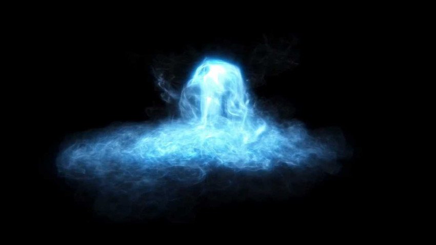 Blue smoke effect black background png free download