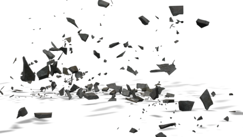 Transparent black cement collapse with Shadow png free download
