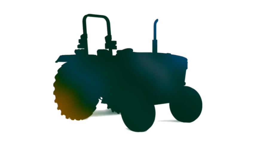 Watercolor Tractor PNG Drawn on Free Background