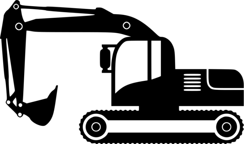 Excavator, Construction site working Tool PNG Logo