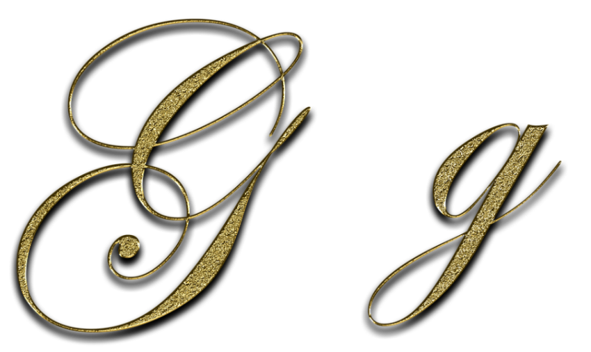 Calligraphy on G Letter PNG Stock image Download