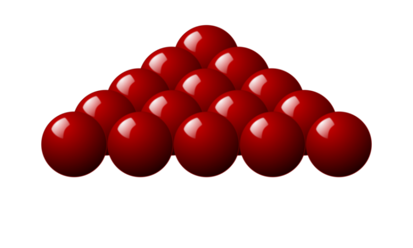 Red Billiard PNG Balls Triangle Image No Background