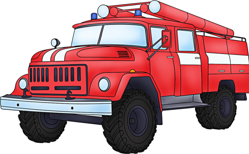 Fire Truck PNG On Sillhouette Image Free Download