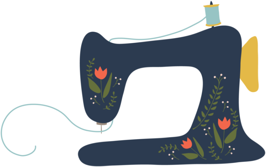 Floral Vintage Sewing Machine PNG Design Free Transparent