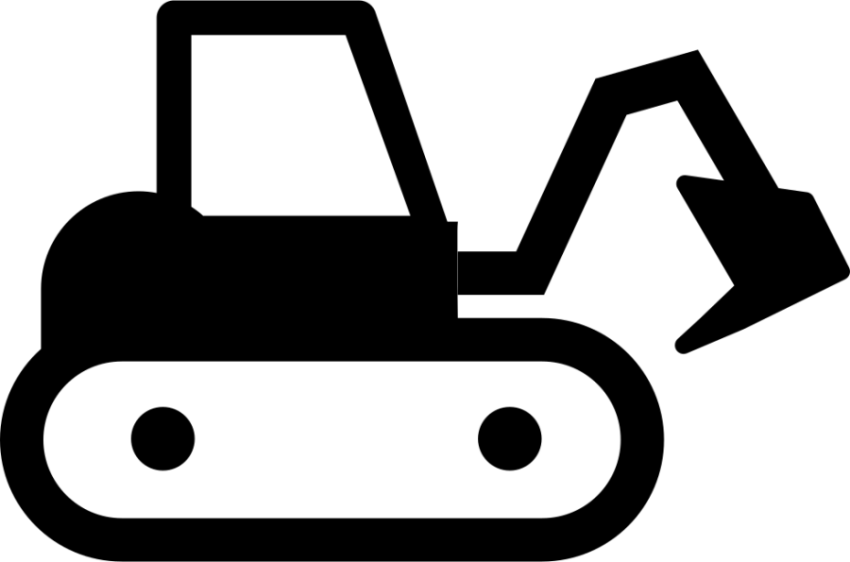 Mini wheeled Excavator icon PNG Free Download